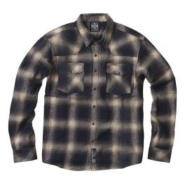 Camisa West Coast Choppers Outlaw flanela olive/bege