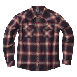 Camisa West Coast Choppers Outlaw flanela vermelho/cinzento