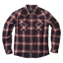 Camisa West Coast Choppers Outlaw flanela vermelho/cinzento