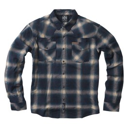 Camisa West Coast Choppers Outlaw flanela azul/bege