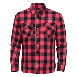Camisa West Coast Choppers Motorcycle Co. para moto vermelho/preto