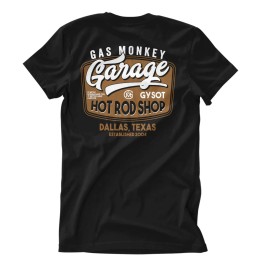 T-shirt Gas Monkeys Garage Rusty Hot Rod — preto