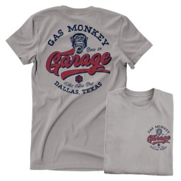 T-shirt Gas Monkeys Garage Hot Rod Shop Logo — cinzento Storm