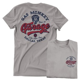 T-shirt Gas Monkeys Garage Hot Rod Shop Logo — cinzento Storm