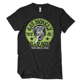 T-shirt Gas Monkeys Garage Green Logo — preto