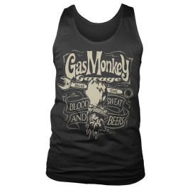 Camisola sem mangas Gas Monkeys Garage Wrench Label — preto