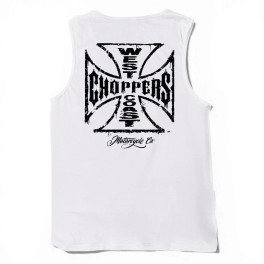 Camisola de alças West Coast Choppers Worn Cross branco