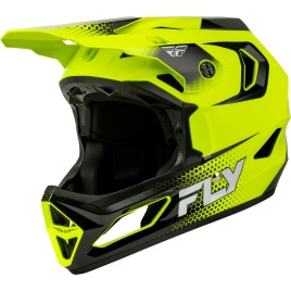 Capacete juvenil bicicleta FLY Racing Rayce Sonar – Amarelo néon/Preto/Branco — coleção 2027