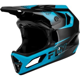 Capacete juvenil bicicleta FLY Racing Rayce Sonar – Preto/Azul elétrico — coleção 2027