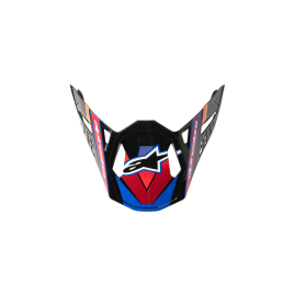 Pala Alpinestars Supertech M10 Era Visor - Blue Red Yellow Fluo Glossy