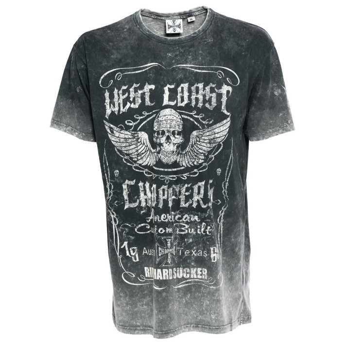 T-shirt West Coast Choppers Ride Hard Sucker vintage preto