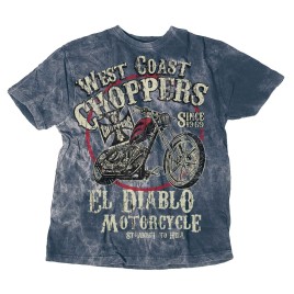 T-shirt West Coast Choppers El Diablo azul vintage
