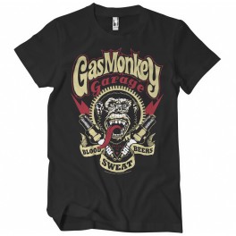 T-shirt Gas Monkeys Garage Spark Plugs — preto