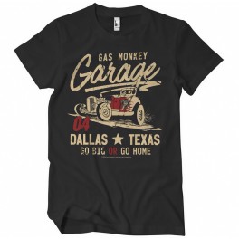 T-shirt Gas Monkeys Garage Go big or go home — preto