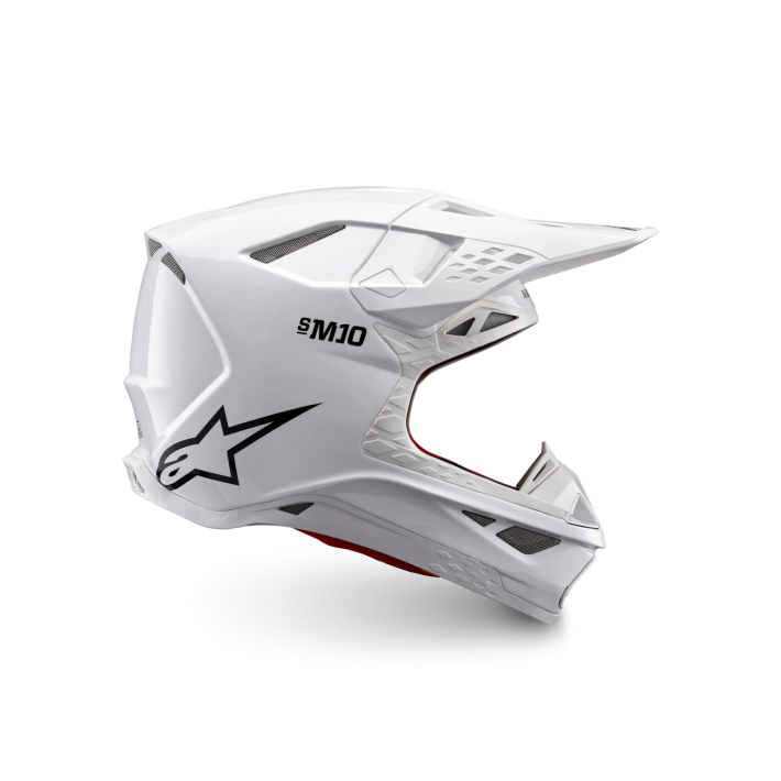 Capacete Alpinestars Supertech M10 Solid ECE 22.06 — Branco brilhante