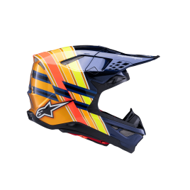 Capacete Alpinestars Supertech M10 TLD Edition 25 ECE 22.06 — Escuro Azul Laranja Amarelo Fluo Vermelho Brilhante