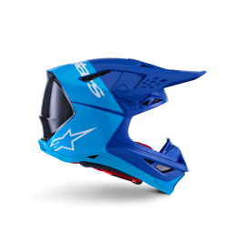 Capacete Alpinestars Supertech M10 Flood ECE 22.06 — Metalizado Azul Médio Azul Preto Carbono Mate / Brilhante