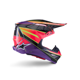 Capacete Alpinestars Supertech M10 Era ECE 22.06 — Rosa Violeta Amarelo Fluo Brilhante