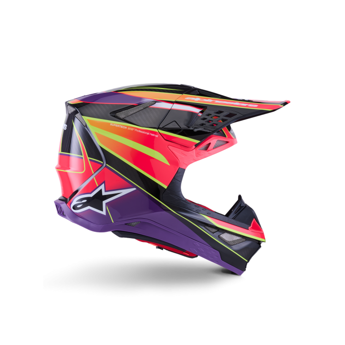 Capacete Alpinestars Supertech M10 Era ECE 22.06 — Rosa Violeta Amarelo Fluo Brilhante