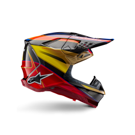 Capacete Alpinestars Supertech M10 Era ECE 22.06 — Ouro Amarelo Rio Vermelho Brilhante