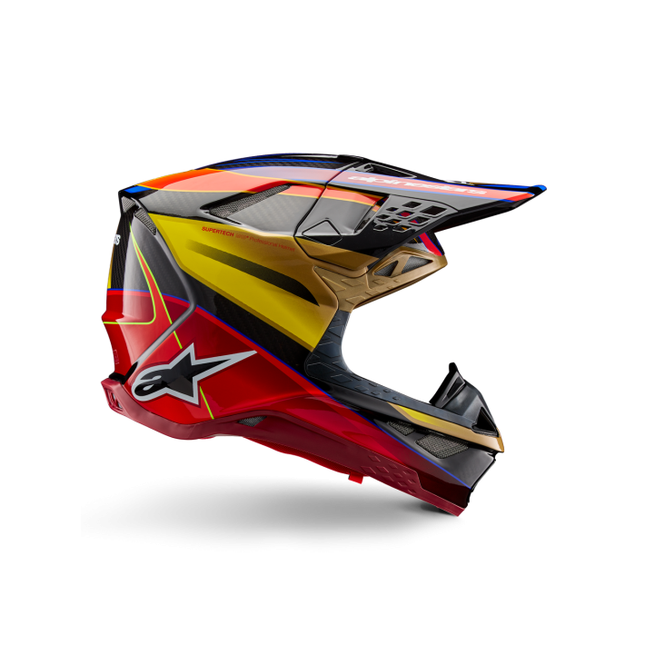 Capacete Alpinestars Supertech M10 Era ECE 22.06 — Ouro Amarelo Rio Vermelho Brilhante