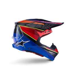Capacete Alpinestars Supertech M10 Era ECE 22.06 — Azul Vermelho Amarelo Fluo Brilhante