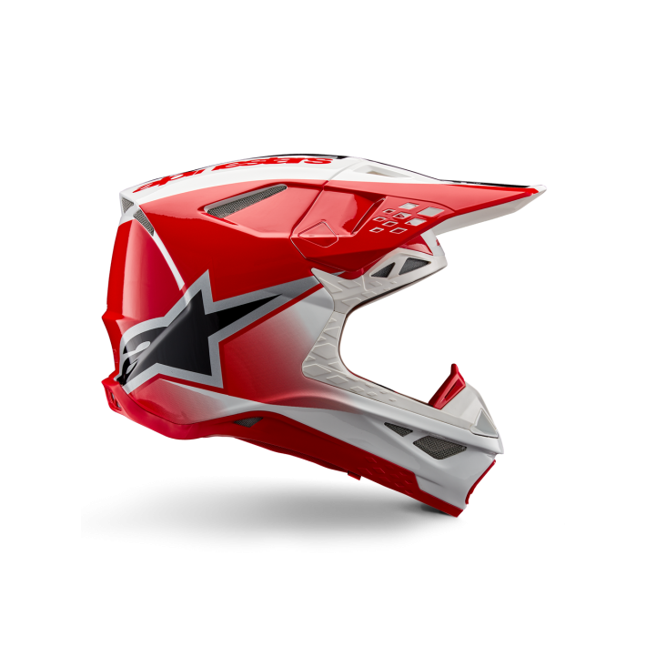 Capacete Alpinestars Supertech M10 Unite ECE 22.06 — Vermelho Branco Brilhante