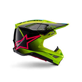 Capacete Alpinestars Supertech M10 Unite ECE 22.06 — Amarelo Fluo Preto Diva Rosa Brilhante