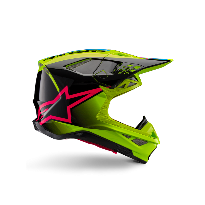 Capacete Alpinestars Supertech M10 Unite ECE 22.06 — Amarelo Fluo Preto Diva Rosa Brilhante