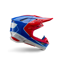 Capacete Alpinestars Supertech M10 Aeon ECE 22.06 — Vermelho brilhante Azul brilhante