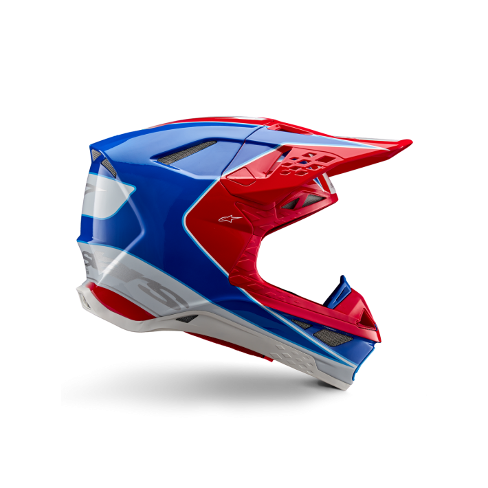 Capacete Alpinestars Supertech M10 Aeon ECE 22.06 — Vermelho brilhante Azul brilhante