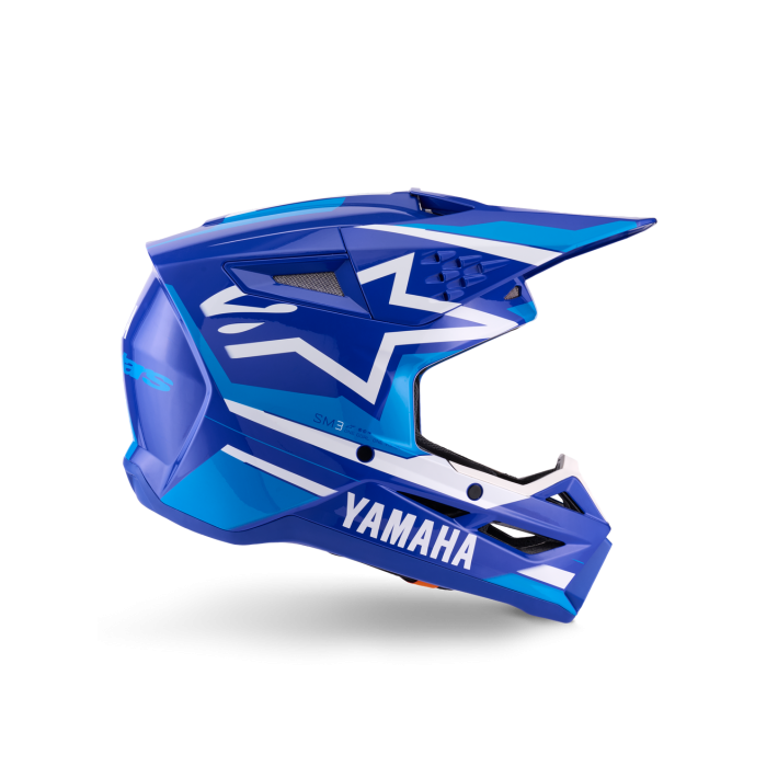 Capacete Alpinestars Yamaha S-M3 ECE 22.06 — Azul Branco Brilhante