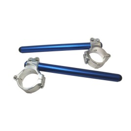 Avanços de guiador Accossato CP003 — cor do tubo: Azul; diâmetro da forquilha: 52 mm; cor da abraçadeira: Prateado; comprimento do tubo: 280 mm; tipo de tubo: Sem tampões