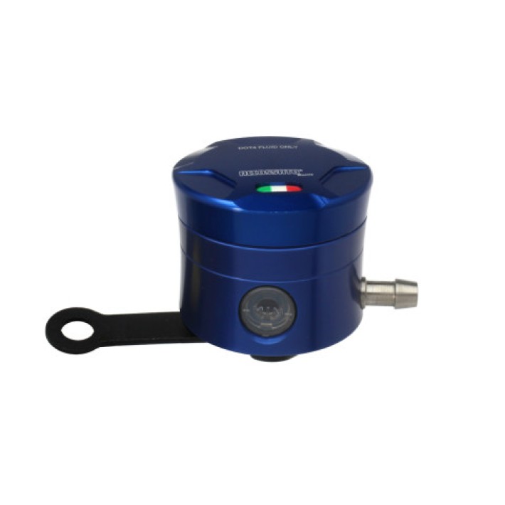 Depósito de fluido de travão Accossato FU010 — 25 cm3 — cor da tampa: Azul; capacidade do depósito: 25 cm3; cor do depósito: Azul