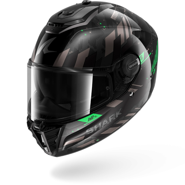Capacete Shark SPARTAN RS FIBRE SKILFUL Black Anthracite Green