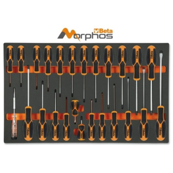 Tabuleiro de espuma BETA EVA com chaves de fendas Phillips / Torx / Morphos — M195MH