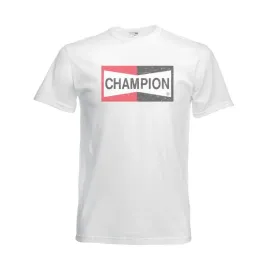 T-shirt Champion branca — logótipo frontal